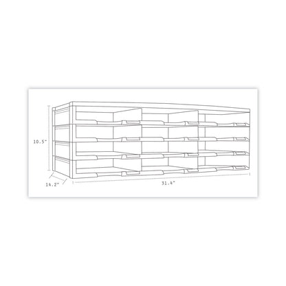 Storex Literature Organizer, 12 Compartments, 10.63 x 13.3 x 31.4, Black