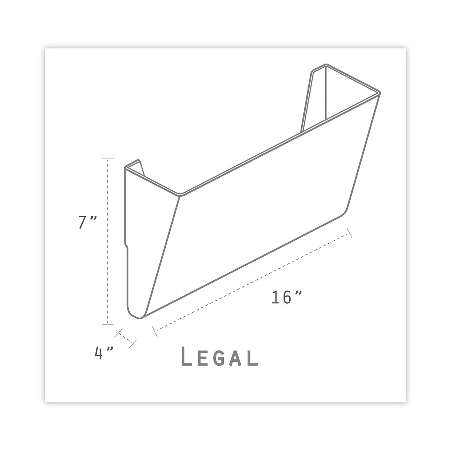 Storex Wall File, Legal Size, 16" x 4" x 7", Smoke