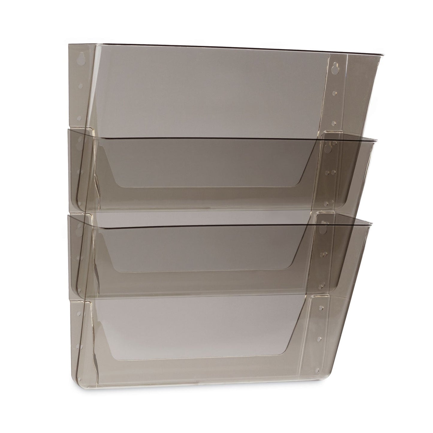 Storex Wall File, 3 Sections, Legal Size, 16" x 4" x 14", Smoke, 3/Set