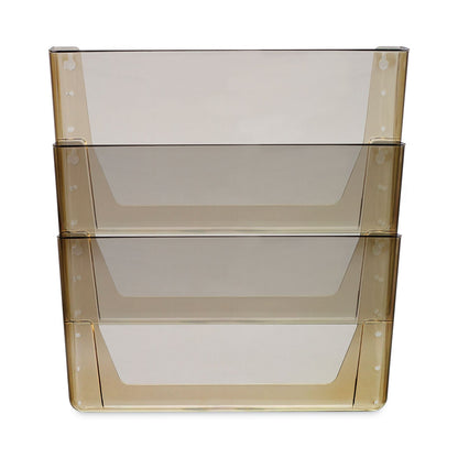 Storex Wall File, 3 Sections, Legal Size, 16" x 4" x 14", Smoke, 3/Set