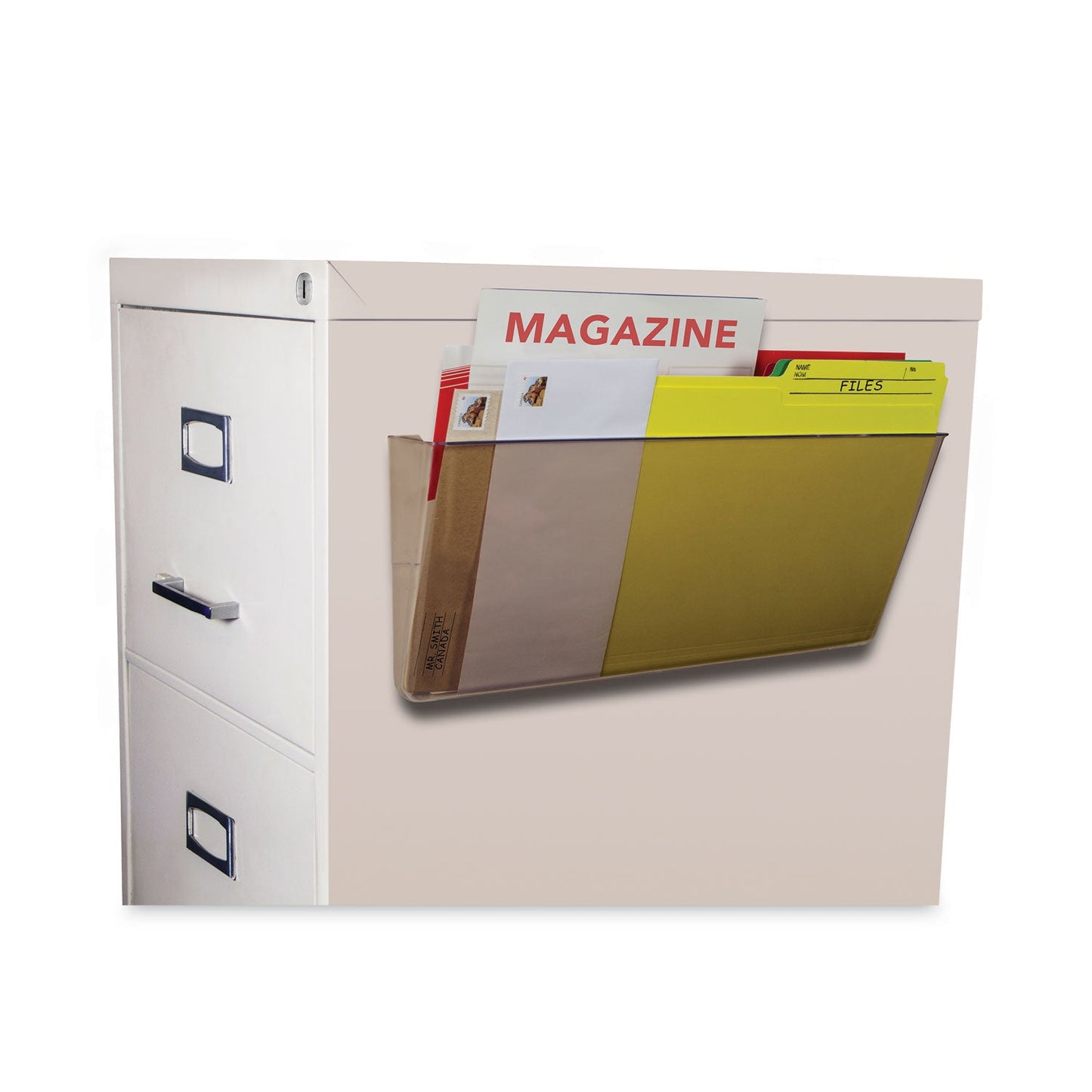 Storex Unbreakable Magnetic Wall File, Legal/Letter Size, 16" x 4" x 7", Smoke