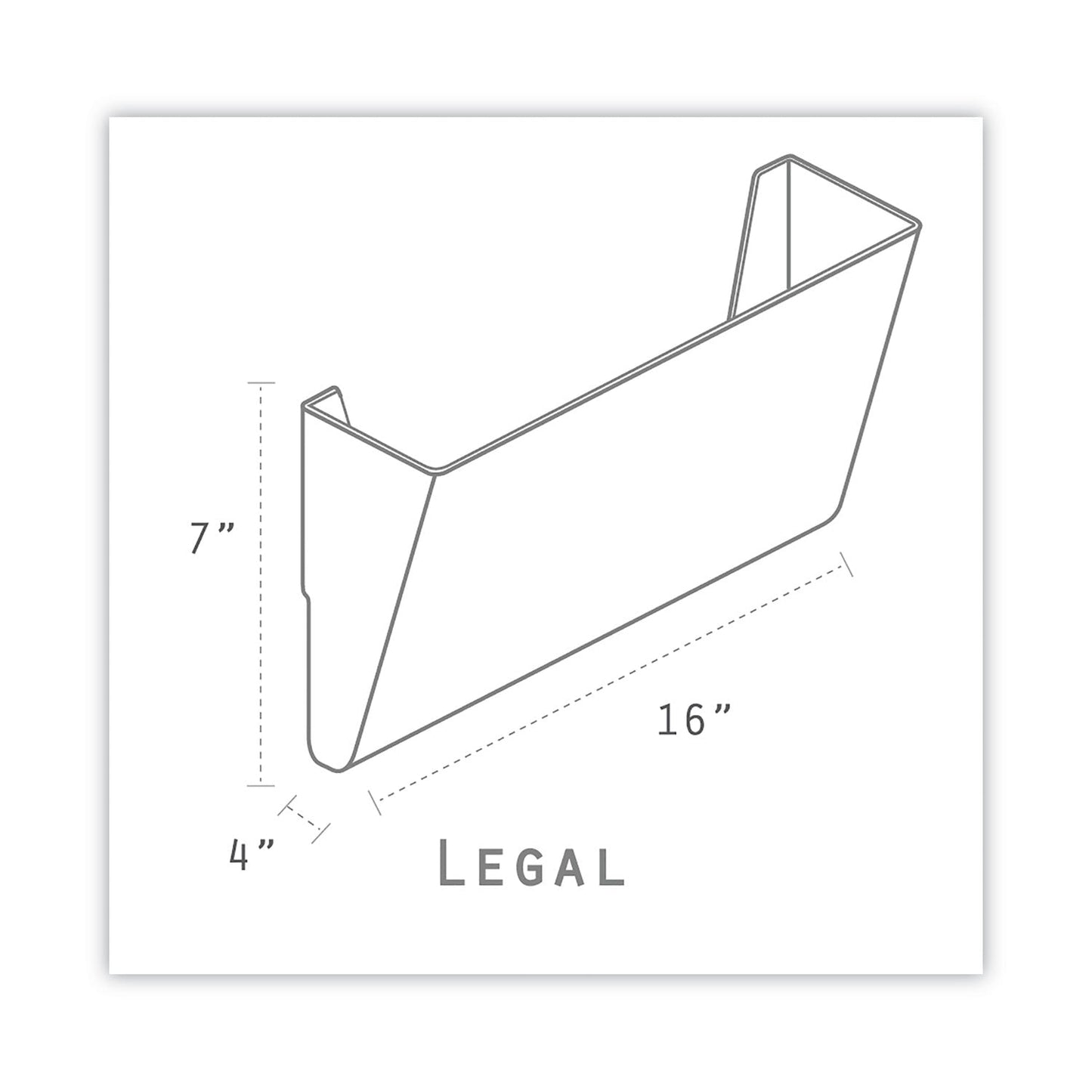 Storex Unbreakable Magnetic Wall File, Legal/Letter Size, 16" x 4" x 7", Smoke