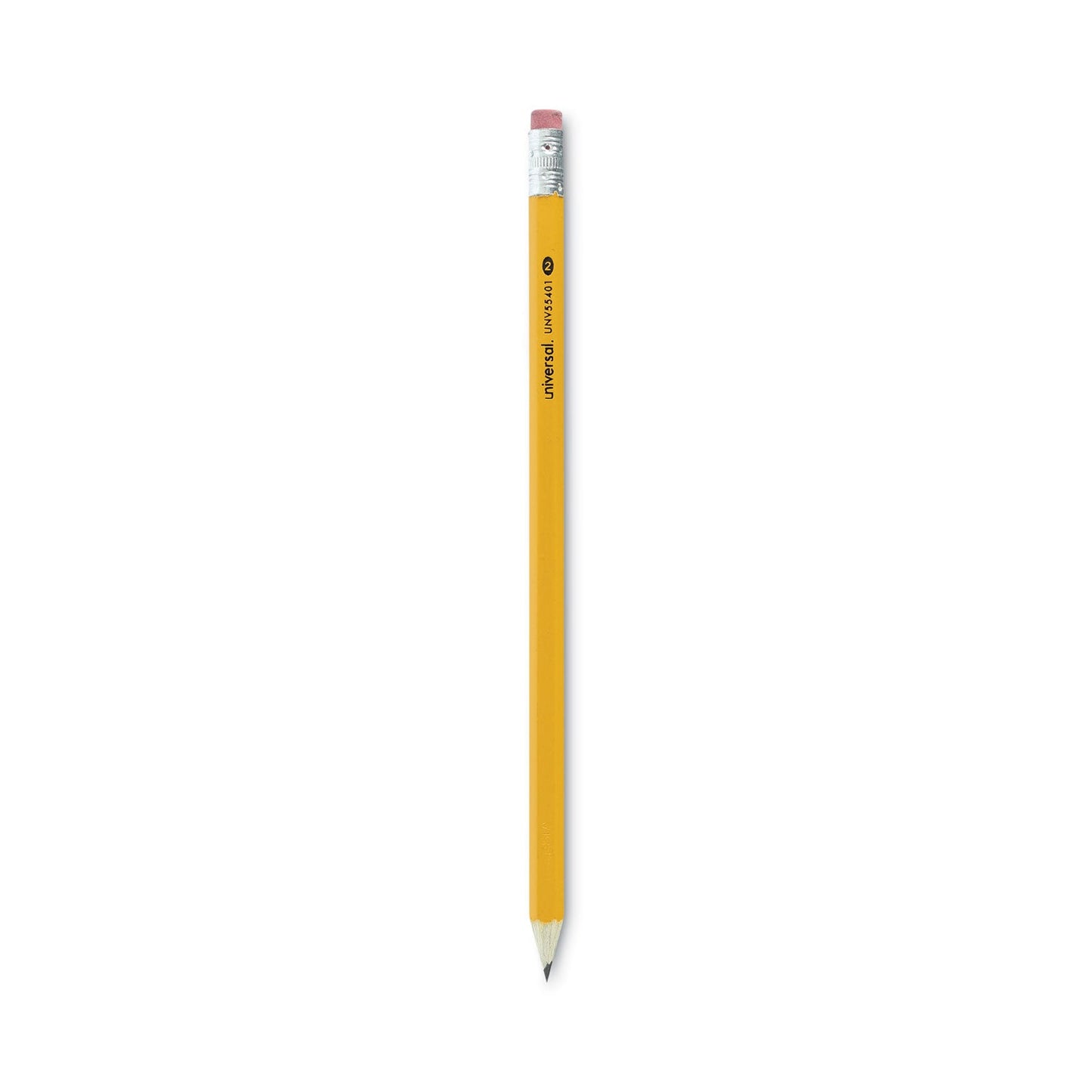 Universal #2 Pre-Sharpened Woodcase Pencil, HB (#2), Black Lead, Yellow Barrel, 24/Pack