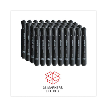 Universal Chisel Tip Permanent Marker Value Pack, Broad Chisel Tip, Black, 36/Pack