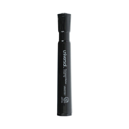 Universal Chisel Tip Permanent Marker, Broad Chisel Tip, Black, Dozen