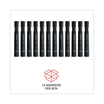 Universal Chisel Tip Permanent Marker, Broad Chisel Tip, Black, Dozen