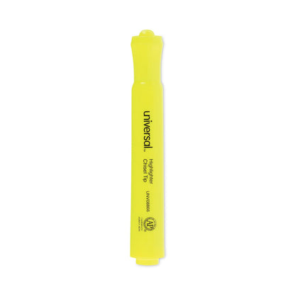 Universal Desk Highlighter Value Pack, Fluorescent Yellow Ink, Chisel Tip, Yellow Barrel, 36/Pack