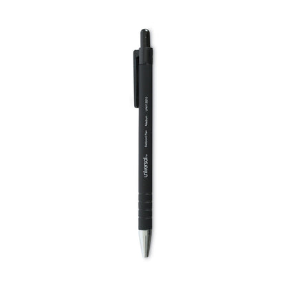 Universal Ballpoint Pen, Retractable, Medium 1 mm, Black Ink, Black Barrel, Dozen