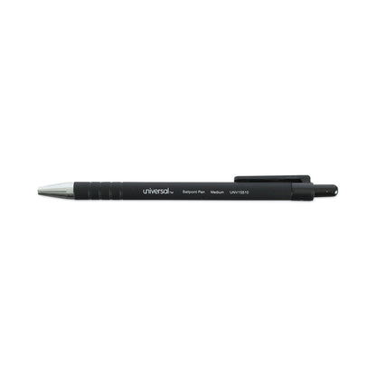 Universal Ballpoint Pen, Retractable, Medium 1 mm, Black Ink, Black Barrel, Dozen