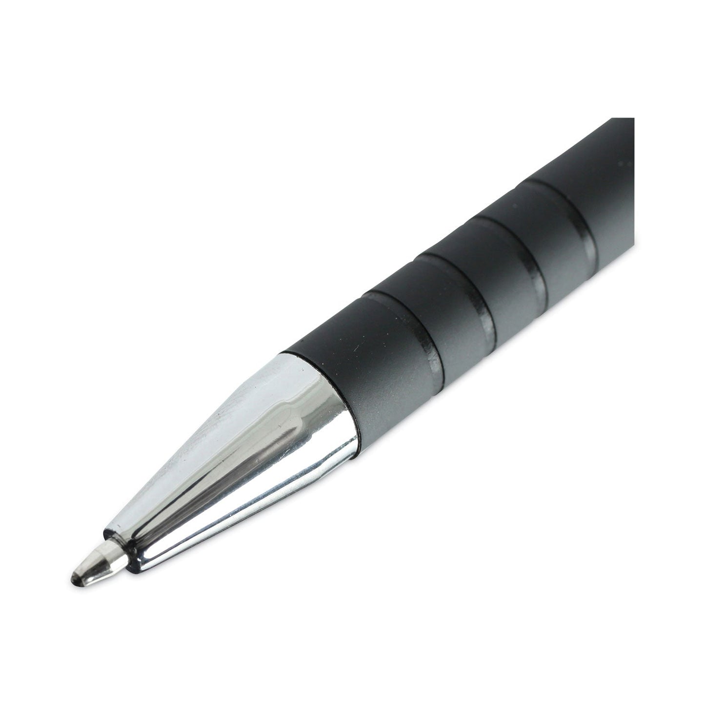 Universal Ballpoint Pen, Retractable, Medium 1 mm, Black Ink, Black Barrel, Dozen