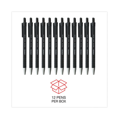 Universal Ballpoint Pen, Retractable, Medium 1 mm, Black Ink, Black Barrel, Dozen