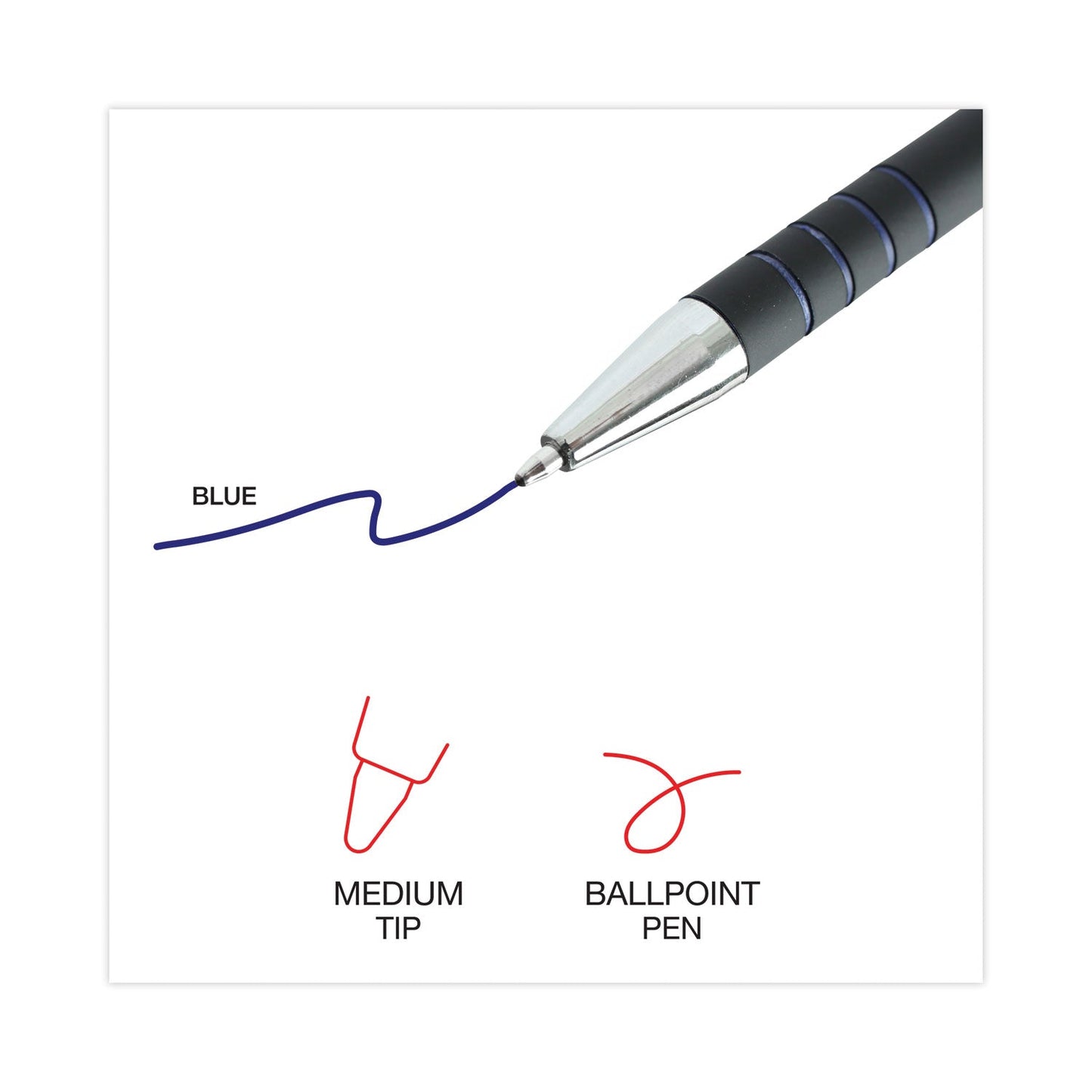 Universal Ballpoint Pen, Retractable, Medium 1 mm, Blue Ink, Blue Barrel, Dozen