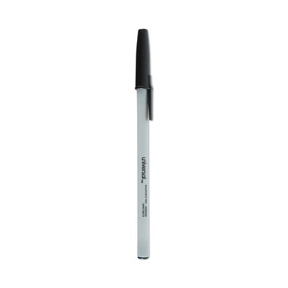 Universal Ballpoint Pen Value Pack, Stick, Medium 1 mm, Black Ink, Gray Barrel, 60/Pack