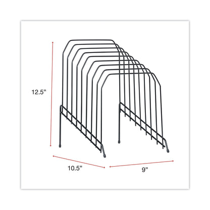 Universal Wire Tiered File Sorter, 8 Sections, Letter to Legal Size Files, 8" x 10.5" x 12.5", Black