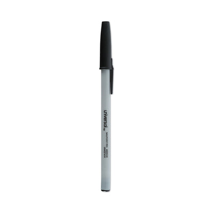 Universal Ballpoint Pen, Stick, Medium 1 mm, Black Ink, Gray Barrel, Dozen