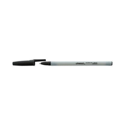 Universal Ballpoint Pen, Stick, Medium 1 mm, Black Ink, Gray Barrel, Dozen
