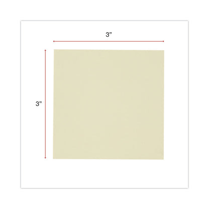 Universal Recycled Self-Stick Note Pads, 3" x 3", Yellow, 100 Sheets/Pad, 18 Pads/Pack