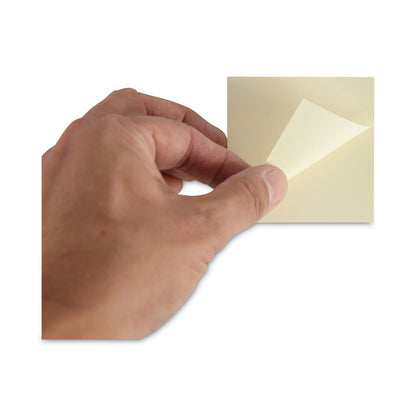 Universal Recycled Self-Stick Note Pads, 3" x 3", Yellow, 100 Sheets/Pad, 18 Pads/Pack