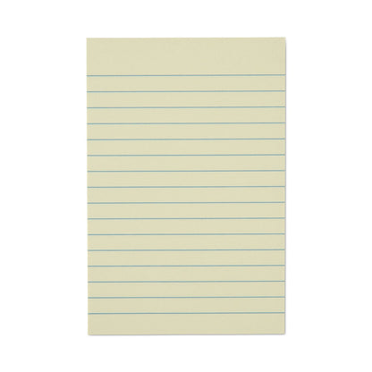 Universal Recycled Self-Stick Note Pads, Note Ruled, 4" x 6", Yellow, 100 Sheets/Pad, 12 Pads/Pack