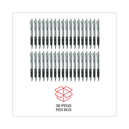 Universal Comfort Grip Gel Pen, Retractable, Medium 0.7 mm, Black Ink, Silver Barrel, 36/Pack