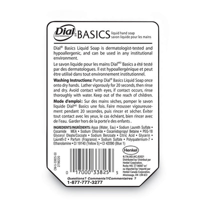 Dial Basics MP Free Liquid Hand Soap, Unscented, 15 oz Refill Bottle, 6/Carton