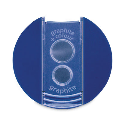 Staedtler Handheld Manual Double-Hole Plastic Sharpener, 1.57 x 1.65 x 2.2, Blue/Silver, 6/Box