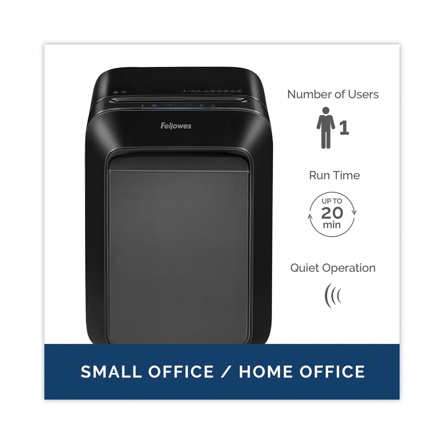 Fellowes Powershred LX180 Cross-Cut Shredder, 16 Manual Sheet Capacity