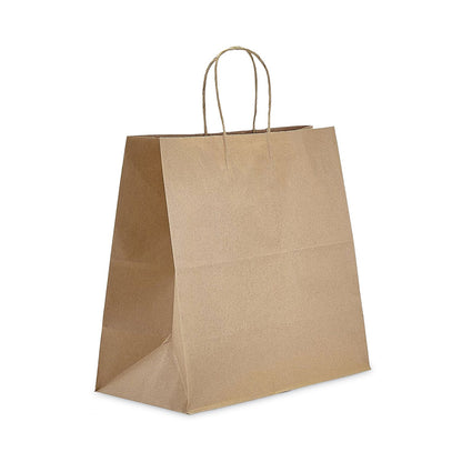 Prime Time Packaging Kraft Paper Bags, Jr. Mart, 13 x 7 x 13, Natural, 250/Carton