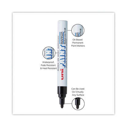 uni Permanent Marker, Medium Bullet Tip, Black