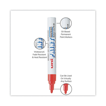 uni Permanent Marker, Medium Bullet Tip, Red