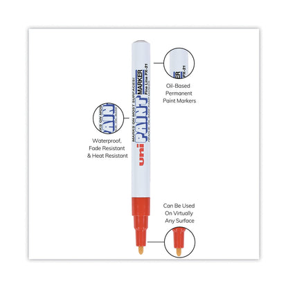 uni Permanent Marker, Fine Bullet Tip, Red