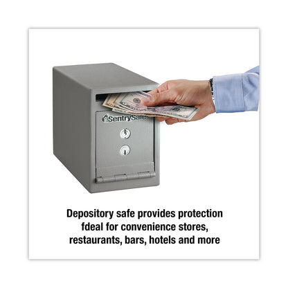 Sentry UC025K Safe, 0.23 cu ft, 6 x 12.3 x 8.5, Silver