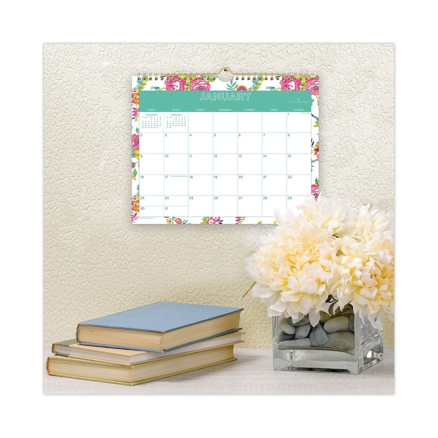 Blue Sky Day Designer Peyton Wall Calendar, Peyton Floral Artwork, 11 x 8.75, White/Multicolor Sheets, 12-Month (Jan to Dec): 2023