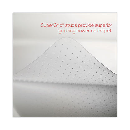 deflecto DuraMat Moderate Use Chair Mat, Low Pile Carpet, Flat, 45 x 53, Rectangle, Clear