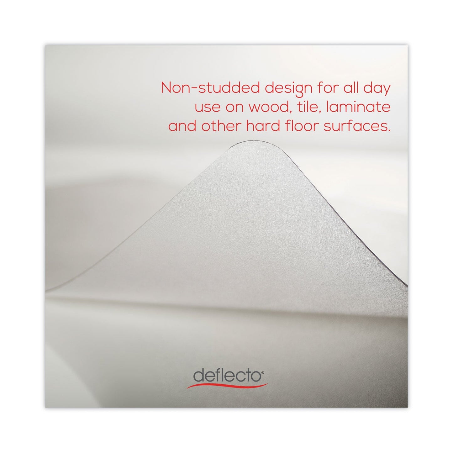 deflecto EconoMat All Day Use Chair Mat for Hard, Lip, 36 x 48, Low Pile, Smooth, Clear