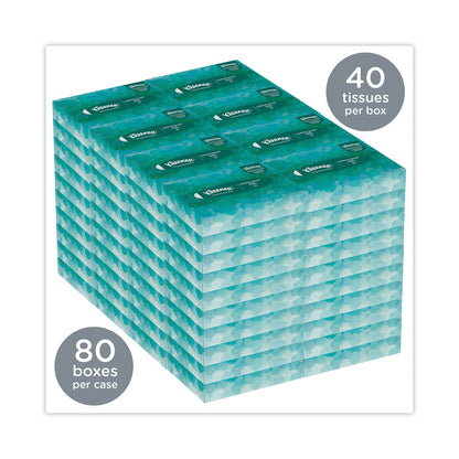 Kleenex White Facial Tissue Junior Pack, 2-Ply, 40 Sheets/Box, 80 Boxes/Carton
