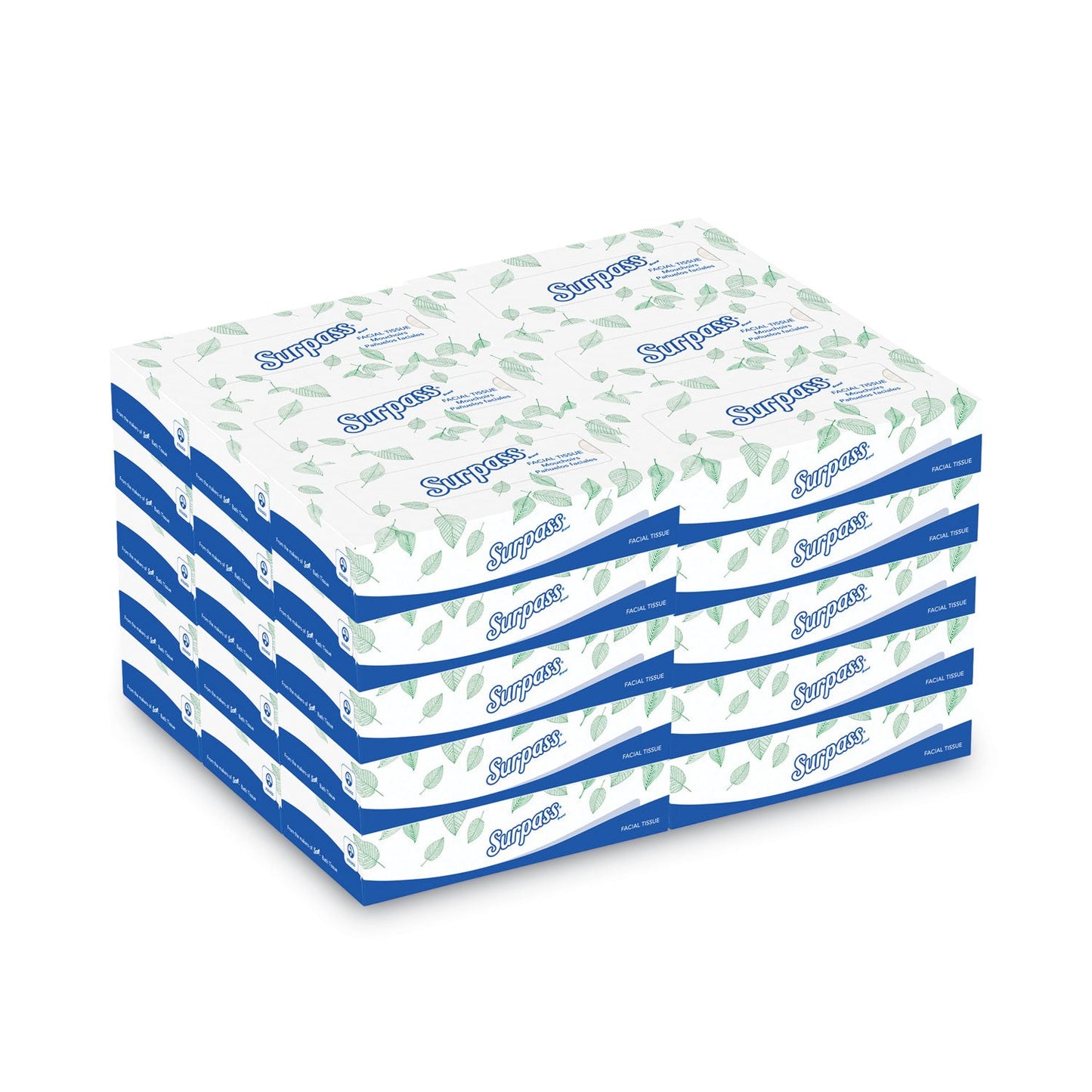 Surpass Facial Tissue for Business, 2-Ply, White, Flat Box, 100 Sheets/Box, 30 Boxes/Carton