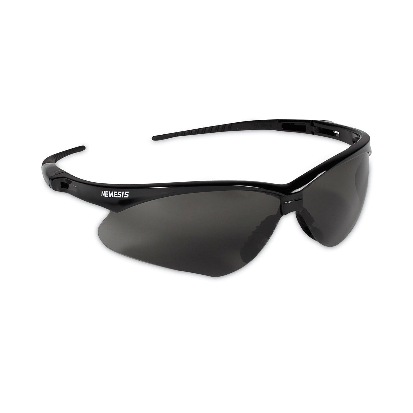 KleenGuard V30 Nemesis Safety Glasses, Black Frame, Smoke Anti-Fog Lens