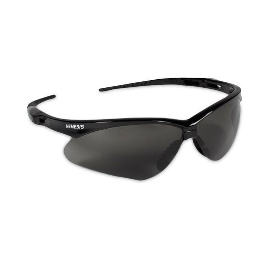 KleenGuard V30 Nemesis Safety Glasses, Black Frame, Smoke Anti-Fog Lens