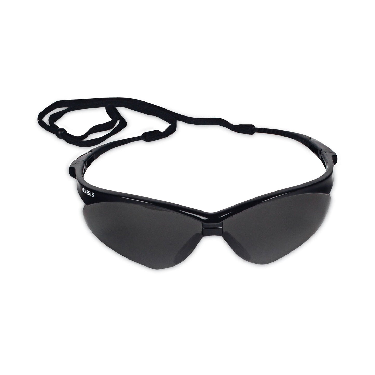 KleenGuard V30 Nemesis Safety Glasses, Black Frame, Smoke Anti-Fog Lens