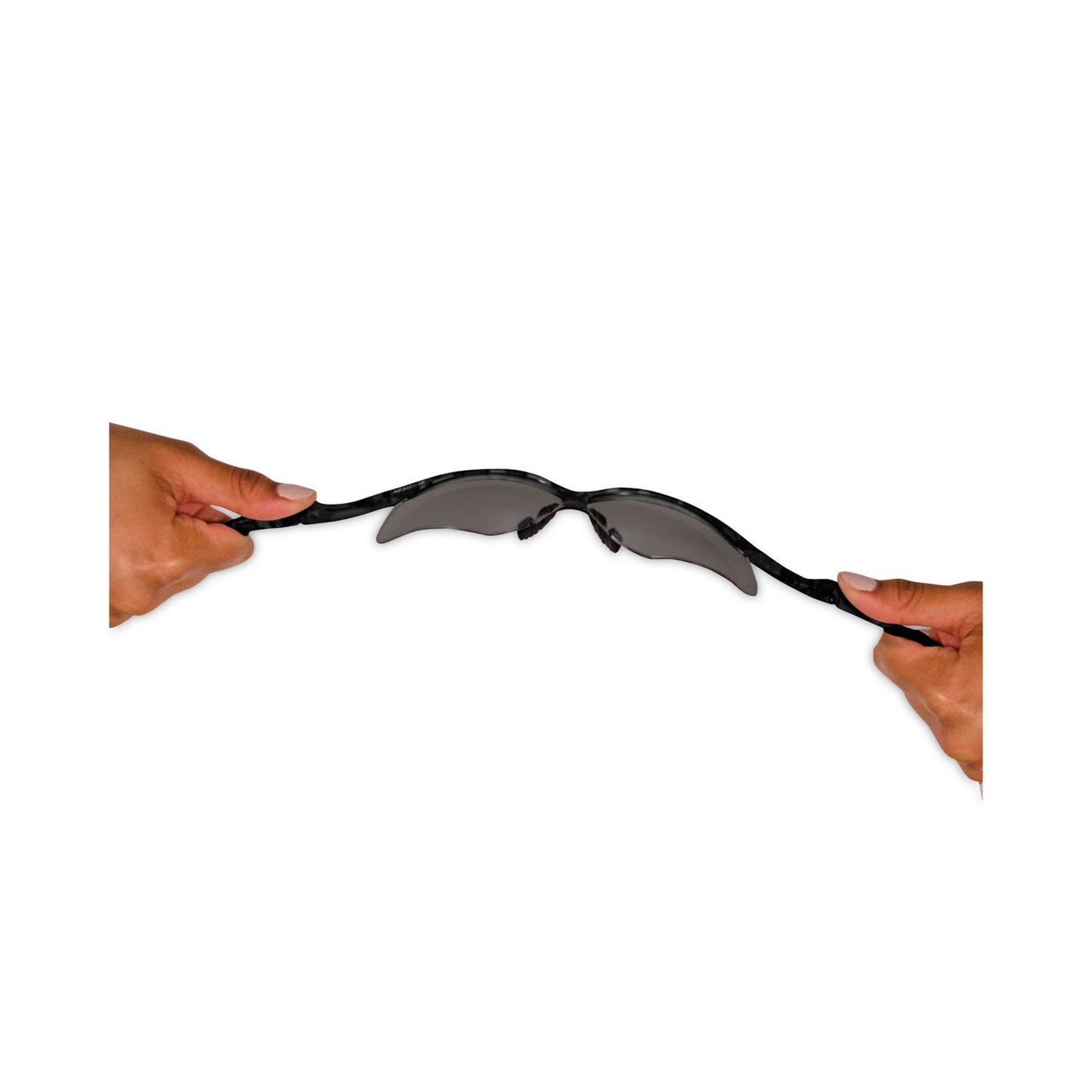 KleenGuard V30 Nemesis Safety Glasses, Black Frame, Smoke Anti-Fog Lens