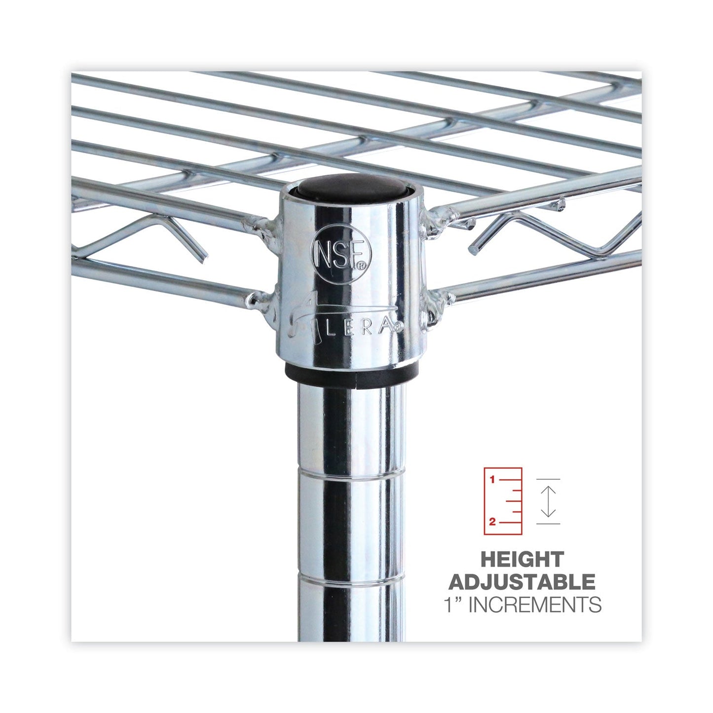 Alera Residential Wire Shelving, Five-Shelf, 36w x 14d x 72h, Silver