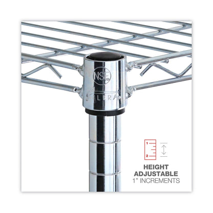 Alera Residential Wire Shelving, Three-Shelf, 36w x 14d x 36h, Silver