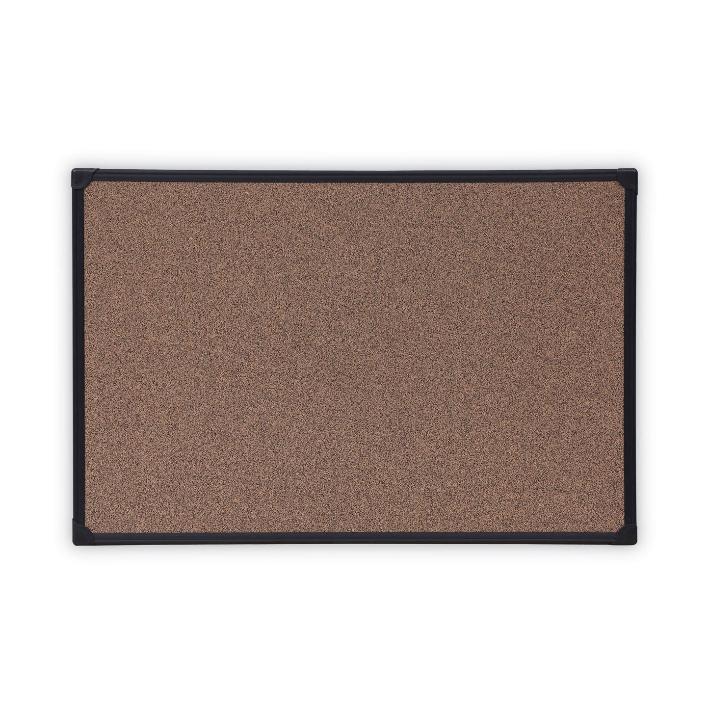 Universal Tech Cork Board, 36 x 24, Cork, Black Plastic Frame