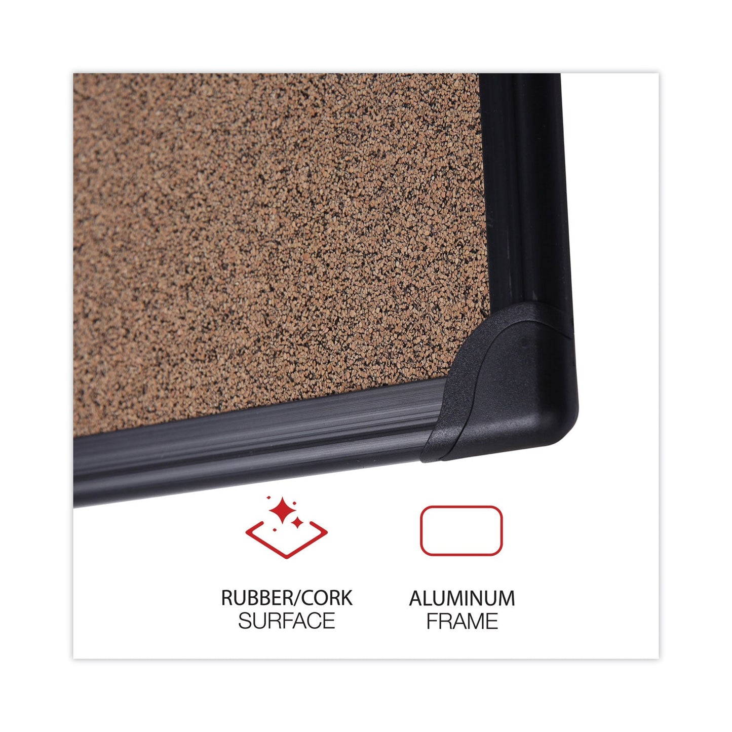 Universal Tech Cork Board, 48 x 36, Cork, Black Frame
