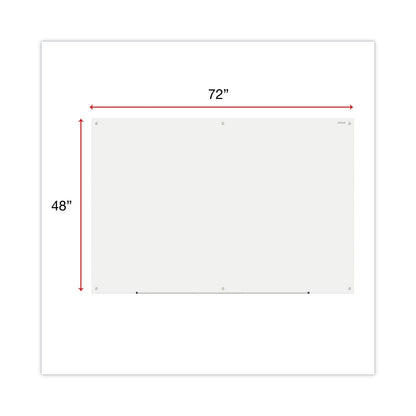 Universal Frameless Glass Marker Board, 72" x 48", White