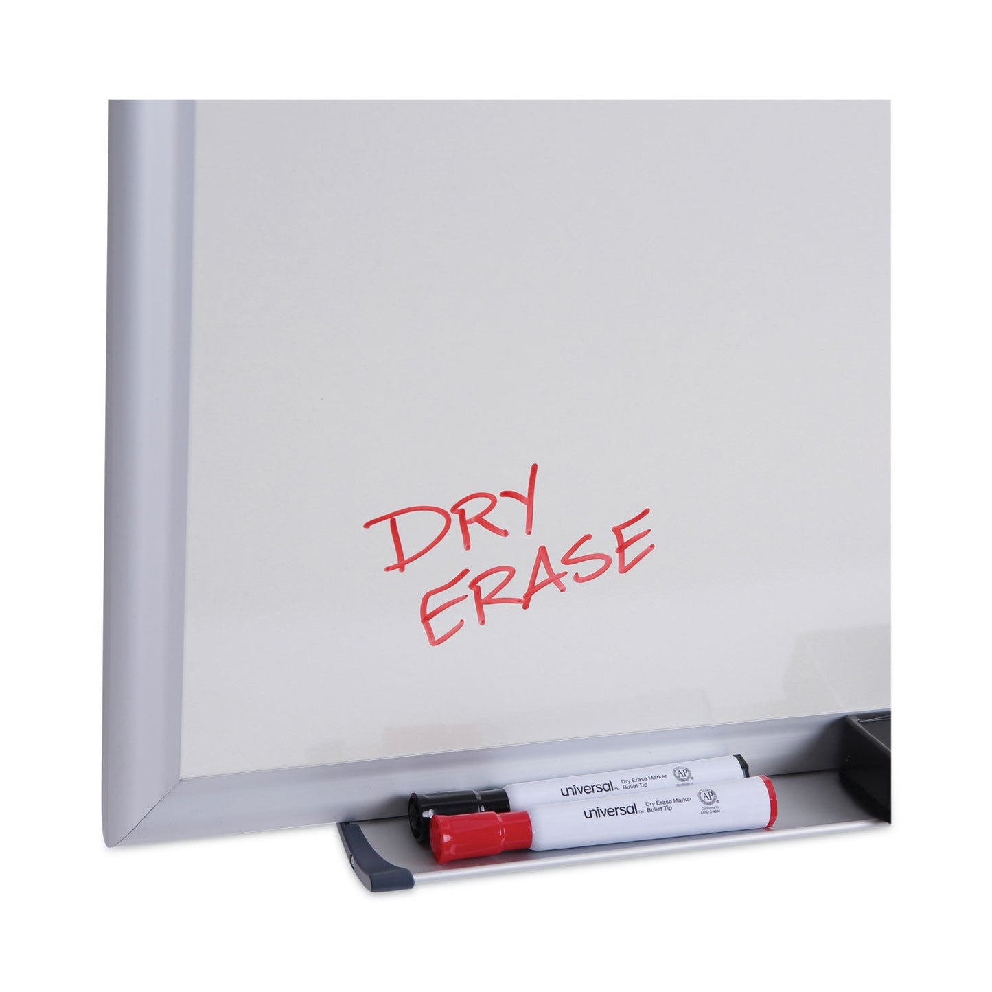 Universal Dry Erase Board, Melamine, 60 x 36, Satin-Finished Aluminum Frame