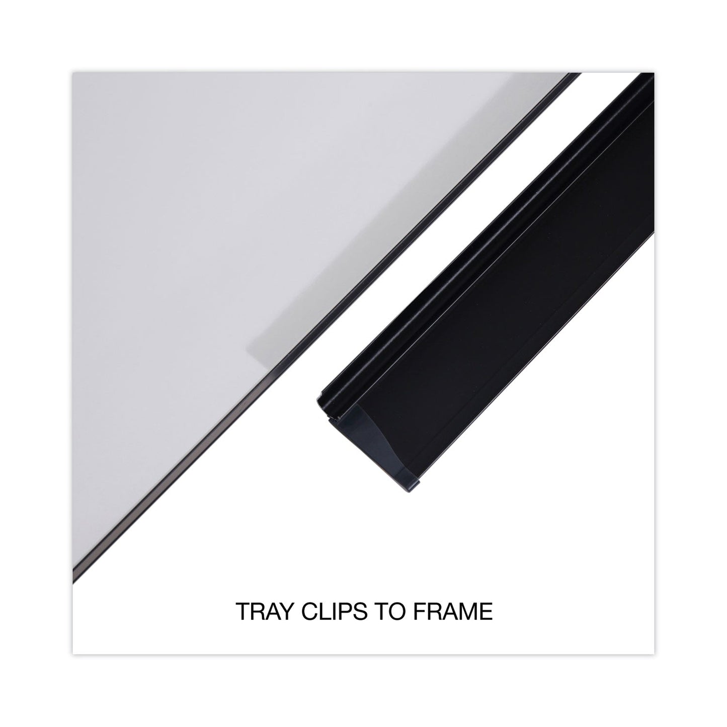 Universal Dry Erase Board, Melamine, 36 x 24, Black Frame