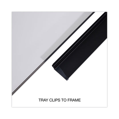 Universal Dry Erase Board, Melamine, 36 x 24, Black Frame