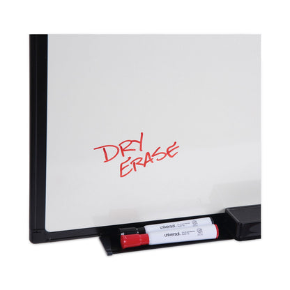 Universal Dry Erase Board, Melamine, 36 x 24, Black Frame